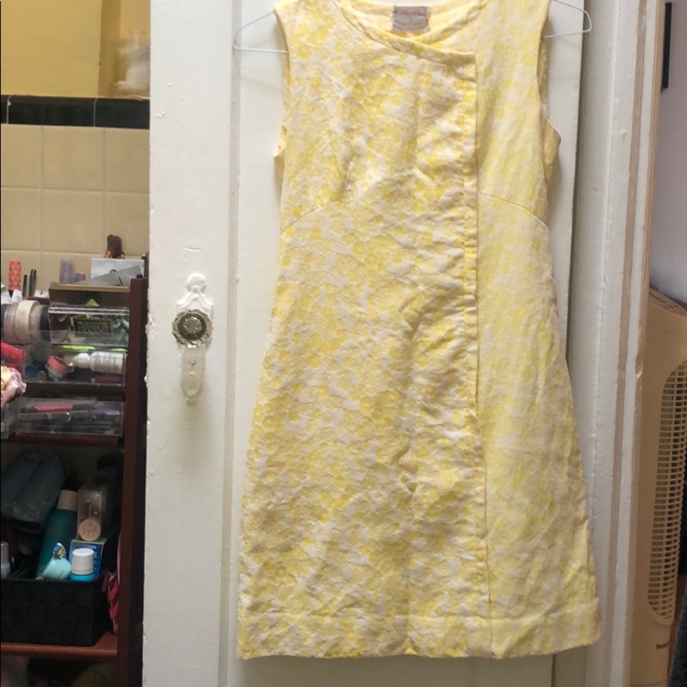 Vintage 60s Yellow Floral Dress